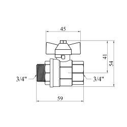 Кран кульовий Valves 3/4" ВЗ PN30 синій метелик Кран кульовий Valves 3/4" ВЗ PN30 синій метелик