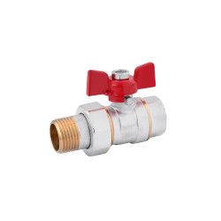 Кран-американка кульовий прямий Karro "Standart" 3/4" ВЗ PN30 метелик, нікельований