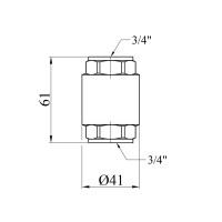 Зворотній клапан Karro 3/4" ВВ з латунним штоком KR-6120