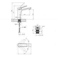 Змішувач для раковини Kroner KRP Ersel - SCH0111BV з донним клапаном