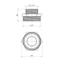 Ніпель перехідний Karro 2"х1 1/4" ЗЗ нікельований KR-3114