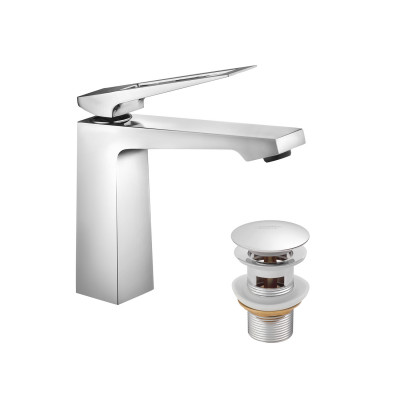 Змішувач для раковини Kroner KRP Ersel - C0110BV з донним клапаном