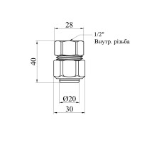 Муфта металопластикова Karro 20х1/2" РВ нікельована KR-0522