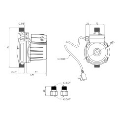 Насос для підвищення тиску Forwater UPA 15-130-Z з гайками (Grundfos)