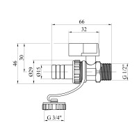 Зливний кран Karro 1/2" РЗ нікельований KR-11074 Зливний кран Karro 1/2" РЗ нікельований KR-11074