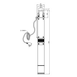 Насос глибинний відцентрований багатоступінчатий Pumpman 3,5SEM2-10-0,55 кВт