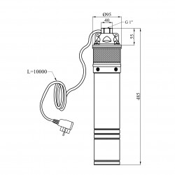 Насос глибинний відцентровий 4SKM 100C Hmax 61 м Qmax 45 л/хв P 750 Вт з вбудованим конденсатором Насос глибинний відцентровий 4SKM 100C Hmax 61 м Qmax 45 л/хв P 750 Вт з вбудованим конденсатором