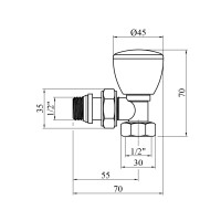 Комплект радіаторних кутових кранів верхні Karro 1/2" ВЗ білі