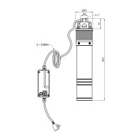 Насос глибинний відцентровий 4SKM 100 Hmax 61 м Qmax 45 л/хв P 750 Вт з пультом Насос глибинний відцентровий 4SKM 100 Hmax 61 м Qmax 45 л/хв P 750 Вт з пультом