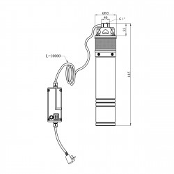 Насос глибинний відцентровий 4SKM 100 Hmax 61 м Qmax 45 л/хв P 750 Вт з пультом Насос глибинний відцентровий 4SKM 100 Hmax 61 м Qmax 45 л/хв P 750 Вт з пультом