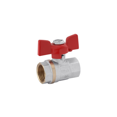 Кран кульовий Karro "Standart" 1/2" ВВ PN30 метелик, нікельований