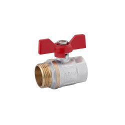 Кран кульовий Karro "Standart" 1" ВЗ PN30 метелик, нікельований