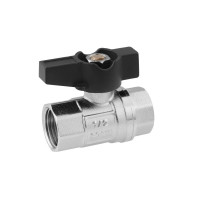 Кран кульовий Karro UNO 1/2" ВВ PN40 метелик, нікельований Кран кульовий Karro UNO 1/2" ВВ PN40 метелик, нікельований