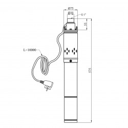 Насос глибинний шнековий Agua 3S QGD 1.8-75-0.37 Hmax 75 м Qmax 30 л/хв P 370 Вт з вбудованим конденсатором Насос глибинний шнековий Agua 3S QGD 1.8-75-0.37 Hmax 75 м Qmax 30 л/хв P 370 Вт з вбудованим конденсатором