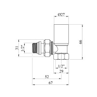 Комплект радіаторних кутових кранів верхні Karro 1/2" ВЗ білі KR32000