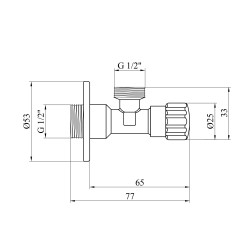 Кран приладовий для підключення Karro 1/2"х1/2" ЗЗ хромований KR-3020 Кран приладовий для підключення Karro 1/2"х1/2" ЗЗ хромований KR-3020