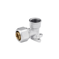 Коліно настінне металопластикове Karro 20x1/2" РВ нікельоване KR-0821 Коліно настінне металопластикове Karro 20x1/2" РВ нікельоване KR-0821