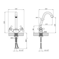 Змішувач для кухні Kroner KRP Royce - C030 Змішувач для кухні Kroner KRP Royce - C030