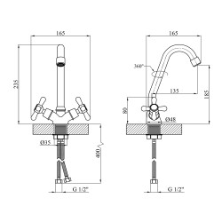 Змішувач для кухні Kroner KRP Royce - C030 Змішувач для кухні Kroner KRP Royce - C030
