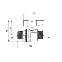 Кран кульовий Karro "Uno Black" 1/2" ЗЗ PN40 метелик Кран кульовий Karro "Uno Black" 1/2" ЗЗ PN40 метелик