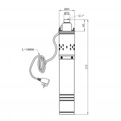 Насос глибинний шнековий Agua 4S QGD2,4-90-0,50 Hmax 90 м Qmax 40 л/хв P 500 Вт з вбудованим конденсатором Насос глибинний шнековий Agua 4S QGD2,4-90-0,50 Hmax 90 м Qmax 40 л/хв P 500 Вт з вбудованим конденсатором