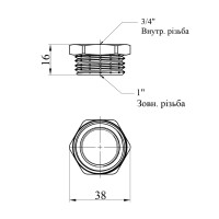 Футорка Karro 1"х3/4" ЗВ нікельована KR-3115