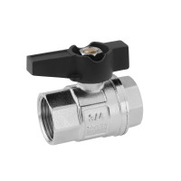 Кран кульовий Karro UNO 3/4" ВВ PN40 метелик, нікельований Кран кульовий Karro UNO 3/4" ВВ PN40 метелик, нікельований