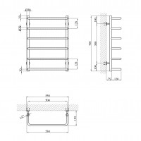 Сушарка для рушників водяна Kroner KRP Stil WT700x500-6