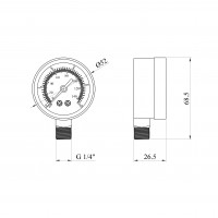 Манометр Forwater 1/4" 7-10 Bar нижнє підключення Манометр Forwater 1/4" 7-10 Bar нижнє підключення