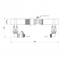 Байпас короткий в зборі STA (DN) 50 з напівпрохідним краном