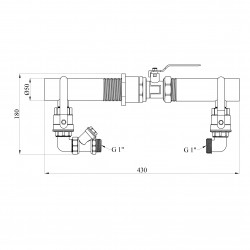 Байпас короткий в зборі STA (DN) 50 з напівпрохідним краном