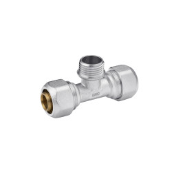 Трійник металопластиковий Karro 20х1/2"х20 РЗ нікельований KR-0711