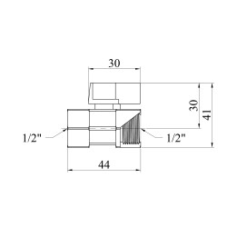 Кран кульовий Karro "Standart" 1/2" ВВ "Mini" PN30 ручка, нікельований