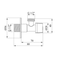 Кран приладовий Kroner KRP Eckventil C201 1/2"х1/2" ЗЗ
