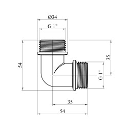 Кутник Karro 1" ЗЗ нікельований KR-3212 Кутник Karro 1" ЗЗ нікельований KR-3212