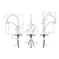 Змішувач для кухні з підключенням до фільтра Kroner KRP Edelstahl Klassisch - PVD03817BLK