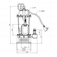 Насос дренажний Agua QDX 5-16-0.37 Нmax 16 м Qmax 5 куб.м P 370 Вт корпус алюміній