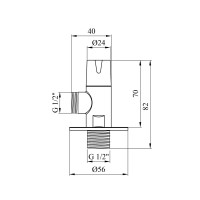 Кран приладовий Kroner KRP Eckventil C301 1/2"х1/2" ЗЗ Кран приладовий Kroner KRP Eckventil C301 1/2"х1/2" ЗЗ