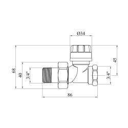 Кран термостатичний прямий Karro 3/4" ВЗ нікельований KR-2022