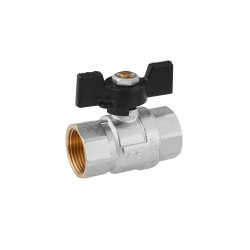 Кран кульовий Kroner 1" ВВ PN40 метелик, нікельований Кран кульовий Kroner 1" ВВ PN40 метелик, нікельований