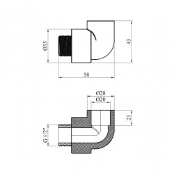 Коліно PPR Baux 20х1/2" РЗ Коліно PPR Baux 20х1/2" РЗ