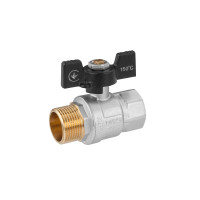 Кран кульовий Kroner 1" ВЗ PN40 метелик, нікельований Кран кульовий Kroner 1" ВЗ PN40 метелик, нікельований