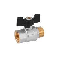 Кран кульовий Kroner 1" ВЗ PN40 метелик, нікельований Кран кульовий Kroner 1" ВЗ PN40 метелик, нікельований