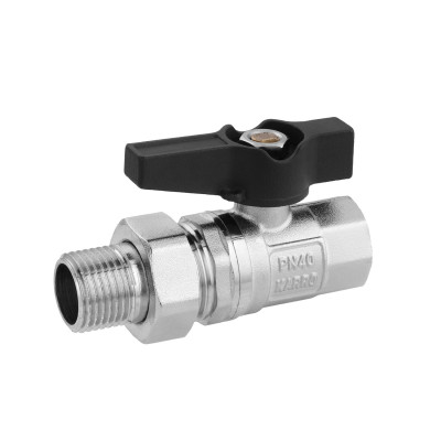 Кран-американка кульовий прямий Karro "Uno Black" 1/2" ВЗ PN40 метелик Кран-американка кульовий прямий Karro "Uno Black" 1/2" ВЗ PN40 метелик