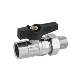 Кран-американка кульовий прямий Karro "Uno Black" 1/2" ВЗ PN40 метелик