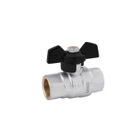 Кран кульовий Karro "Perfect" 1/2" ВВ PN40 метелик, нікельований