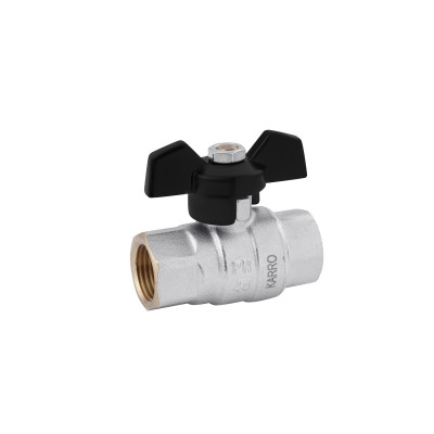 Кран кульовий Karro "Perfect" 1/2" ВВ PN40 метелик, нікельований