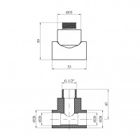 Трійник PPR Baux 20х1/2" РЗ
