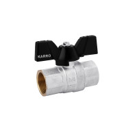 Кран кульовий Karro "Premium" 3/4" ВВ PN40 метелик, нікельований