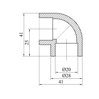 Коліно 90° PPR Baux 20 мм Коліно 90° PPR Baux 20 мм